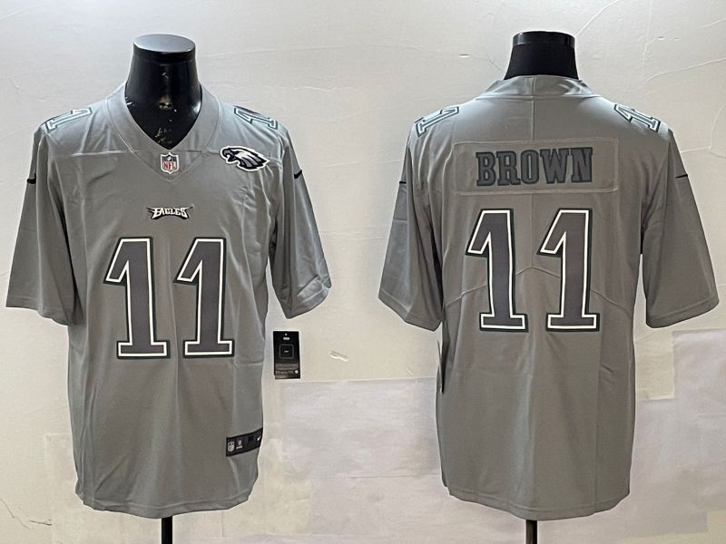 Men Philadelphia Eagles #11 Brown Grey 2025 Nike Vapor Limited NFL Jersey style 2101